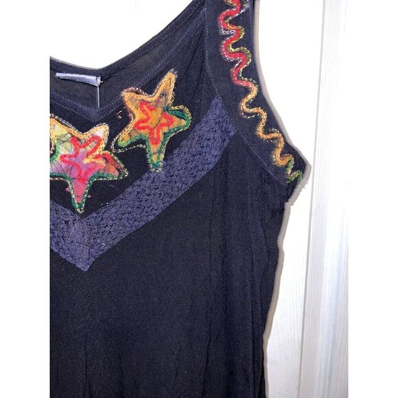 NWT SHORELINE Sleeveless Midi Navy Rayon Long Sundress Casual Summer Dress OSFM - Picture 12 of 16